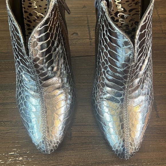 Sam Edelman Metallic Snakeskin Ankle Booties - Picture 4 of 7